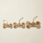 Assorted engraved dog bone memorial plaques