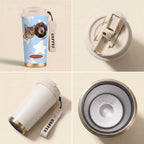 Detail views of reusable pet portrait cup