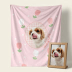 Dog flannel blanket displayed with pet photo