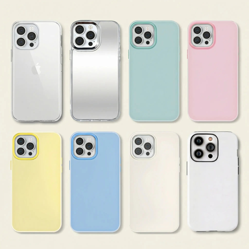 Assorted pastel phone cases for customization