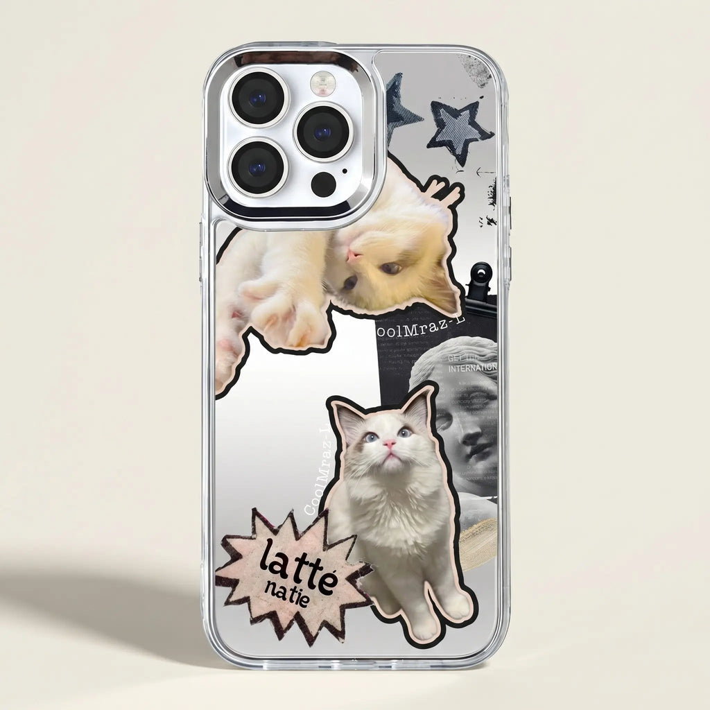 Custom pet phone case with illustrated cats