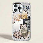 Custom pet phone case with illustrated cats