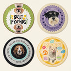 Assorted round pet flannel rug designs