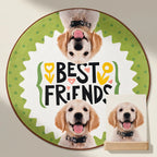 Dog flannel rug displayed with pet photo