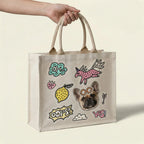 Hand holding custom pet tote bag