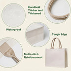 Tote bag material and stitching detail diagram