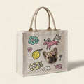 Custom pet tote bag with illustrated dog portrait