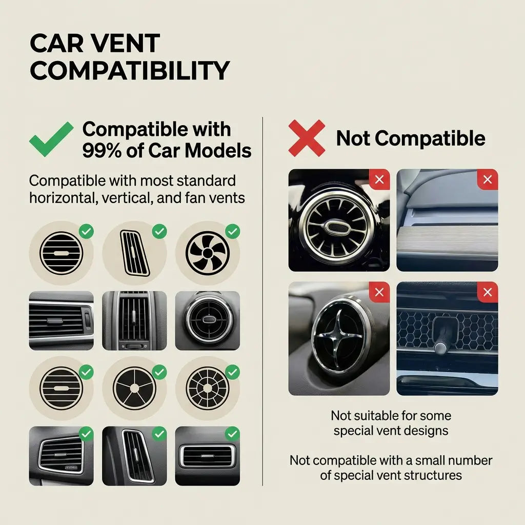 Car vent compatibility chart for pet sculpture