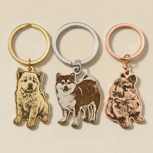 Assorted full body pet keychains in three finishes
