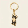 Gold full body cat keychain on chain