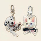 Acrylic dog and cat keychains with clasps