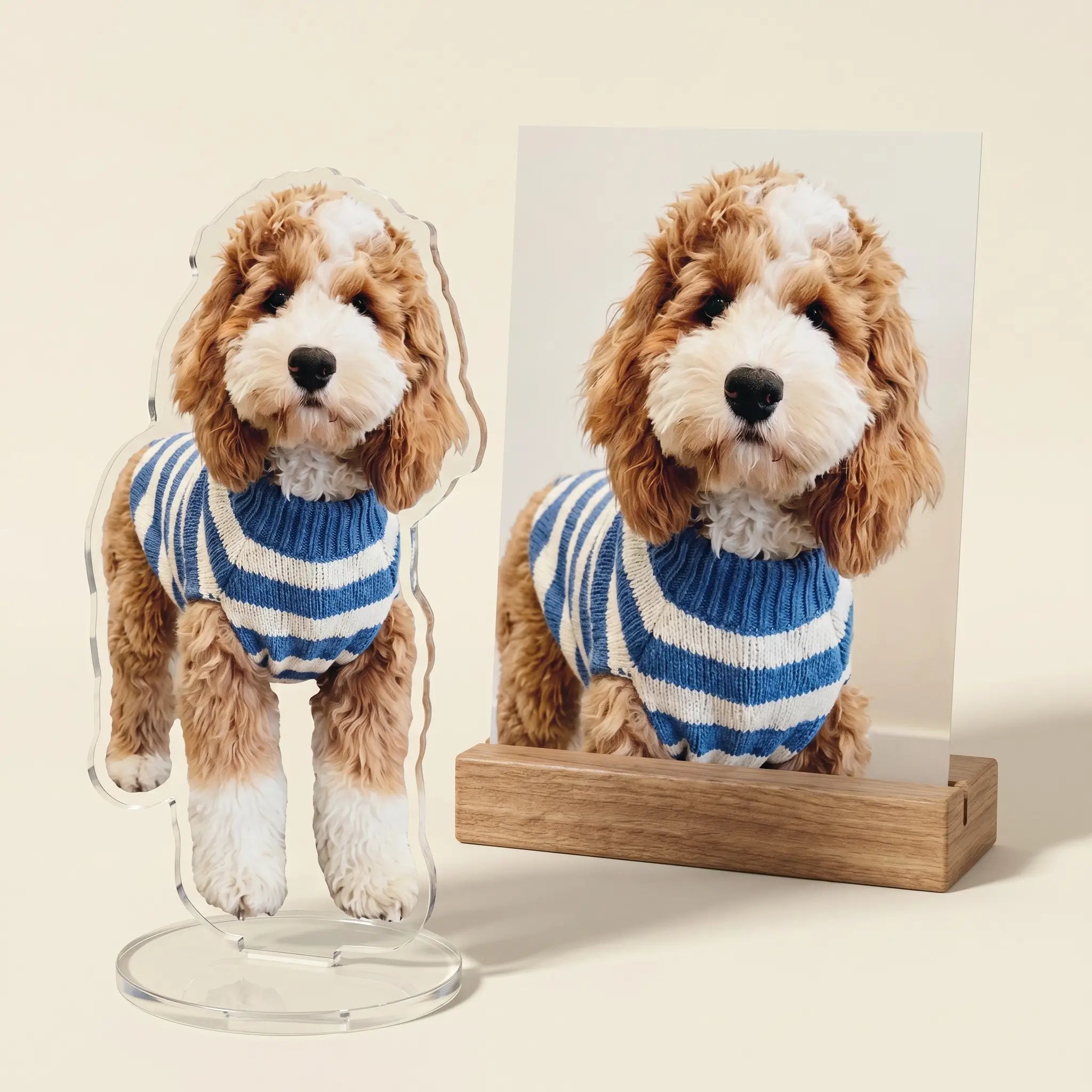 Dog standee displayed with pet photo