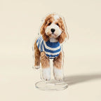 Acrylic dog standee on clear display base