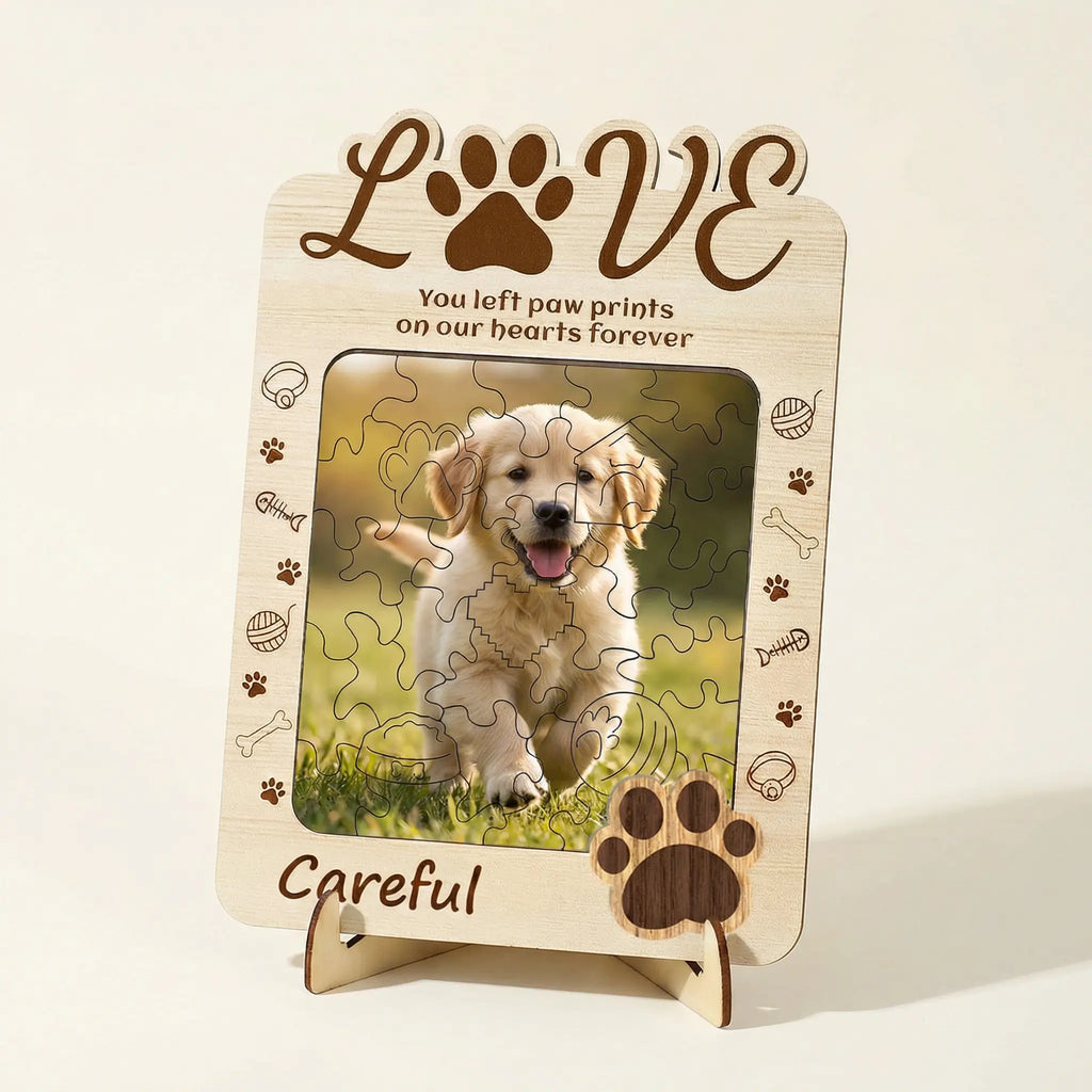 Personalized pet photo puzzle with dog portrait
