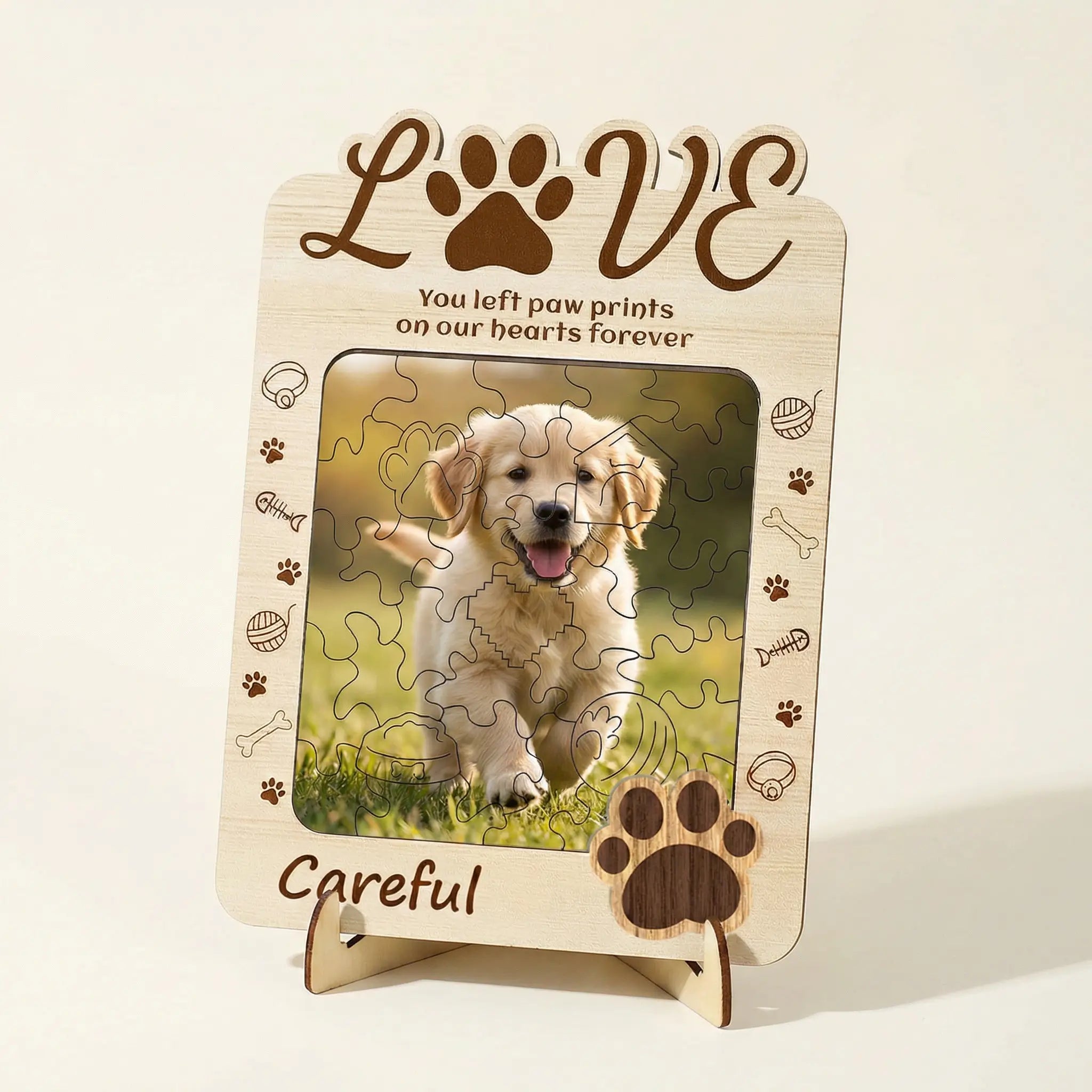 Personalized pet photo puzzle with dog portrait